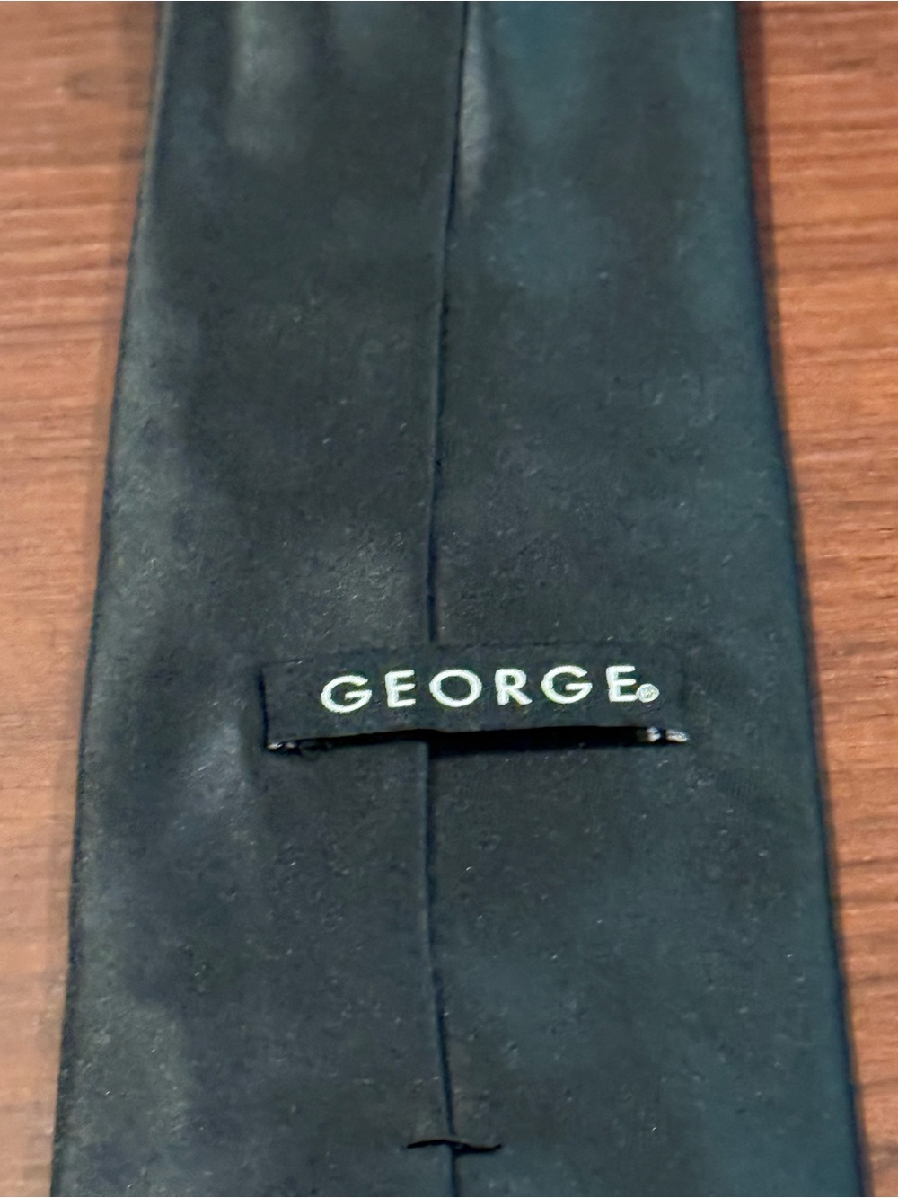 George Black Solid Men's Tie - Picture 2 of 2